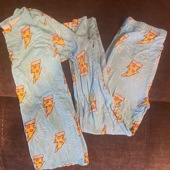 Posh Peanut Other - Posh Peanut Blue Pizza Print Kids Pajama Set